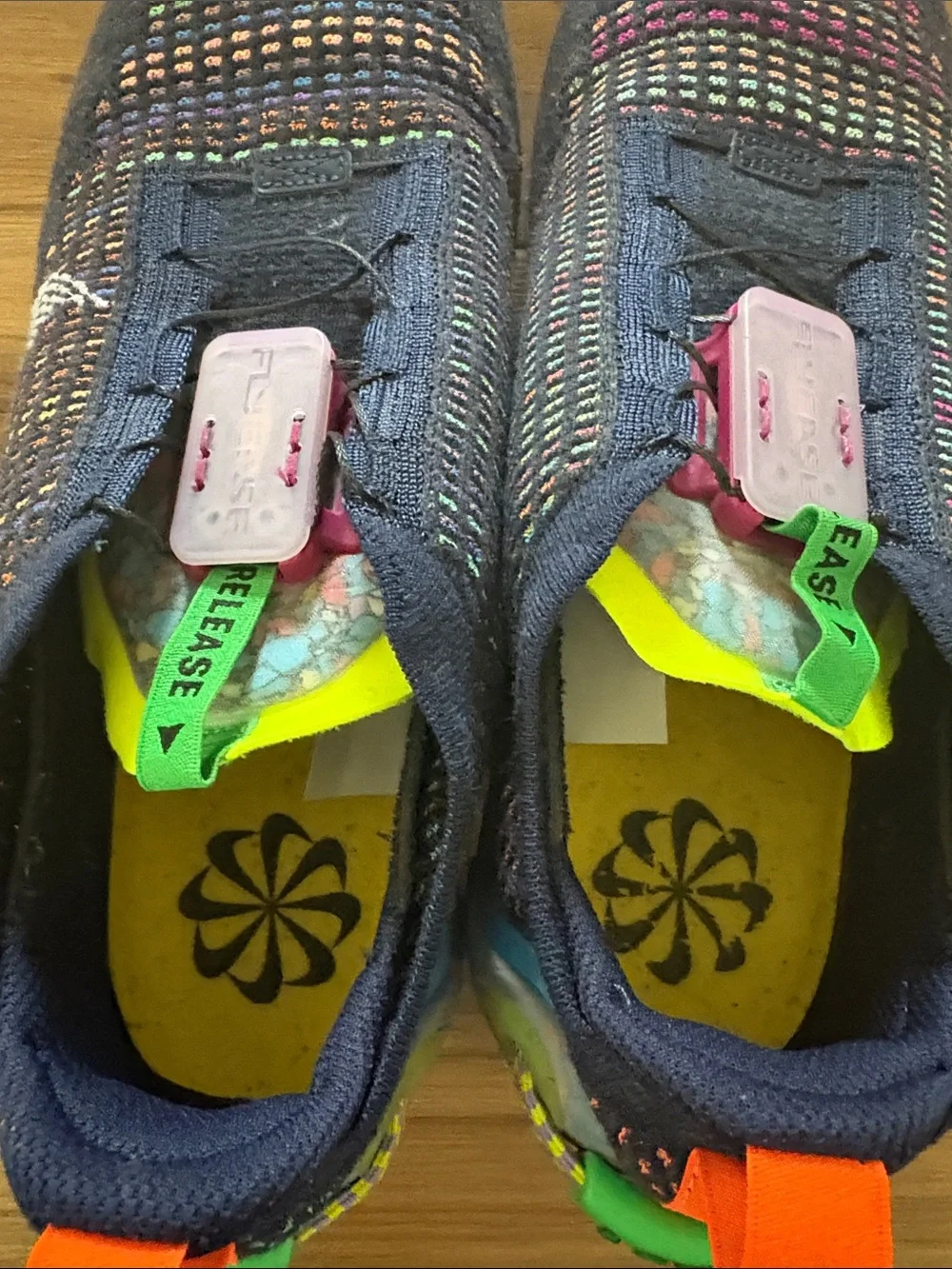 Nike 2020 Air VaporMax Deep Royal Blue with Multicolor Weave and Neon Accents